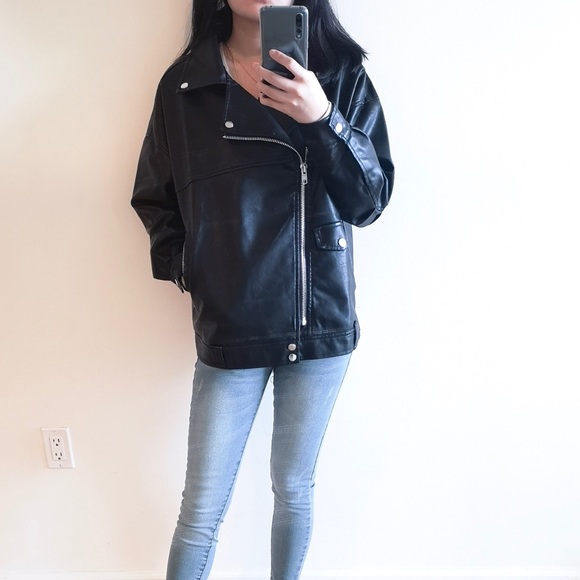 Summer Sale PU leather black motorcycle jacket - Picture 6 of 8